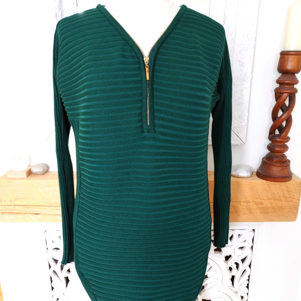 Tunic Knit Top Green Women's Size L
